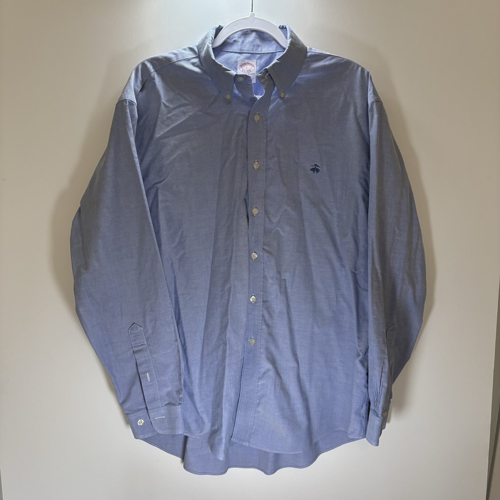 Brooks Brothers EST 1818 Men's Blue Shirt Size Large Preppy Conservative Classic